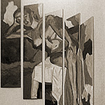 Auftragsarbeit für<br />Treppenhausgestaltung<br>225x150 <br>Öl auf Leinwand