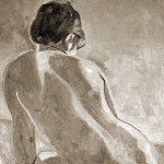 RÖckenakt<br>50x70cm <br>Öl auf Leinwand