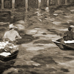 Floating Market 5<br>40x60cm<br>Öl auf Leinwand