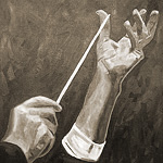 der Dirigent<br>80x60cm <br>Öl auf Leinwand