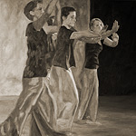 Eurythmie<br>100x100cm <br>Öl auf Leinwand