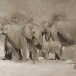 Sanftmütige Riesen<br>50x100cm<br>Öl auf Holz
